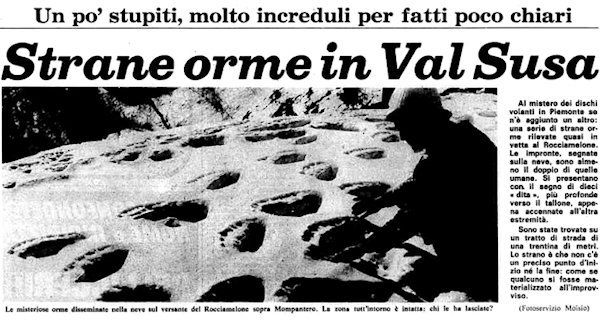 “Strane orme in Val Susa”, Stampa Sera, 5 dicembre 1973.