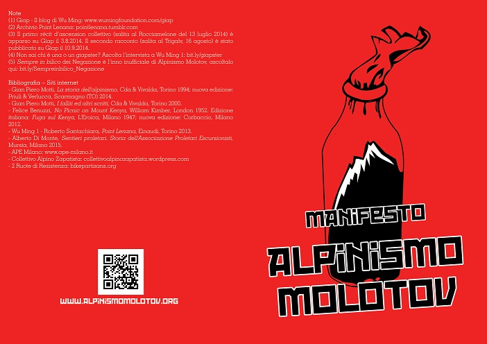 Versione per la stampa del Manifesto di Alpinismo Molotov